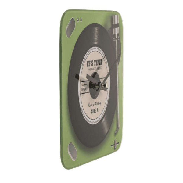 Ρολόι Τοίχου Γυάλινο Δίσκος 20 x 20 cm (Μαύρο)