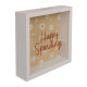Κουμπαράς Ξύλινος Happy Spendings (20 x 20 x 5 εκ)