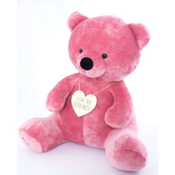 Βελούδινος Αρκούδος Beary "I love you Beary Much" 28cm - Ροζ