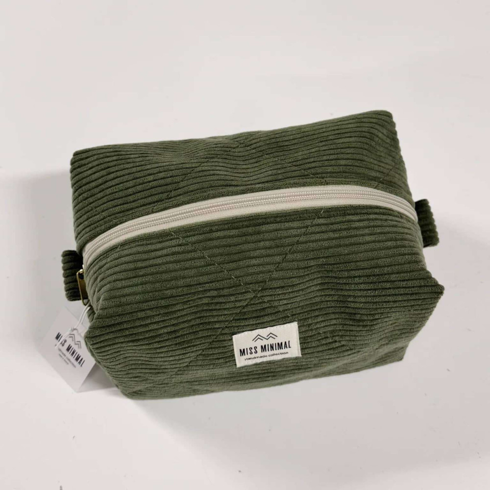 Miss Minimal Zipper Box Νεσεσέρ Olive (22 x 13 x 14 cm)