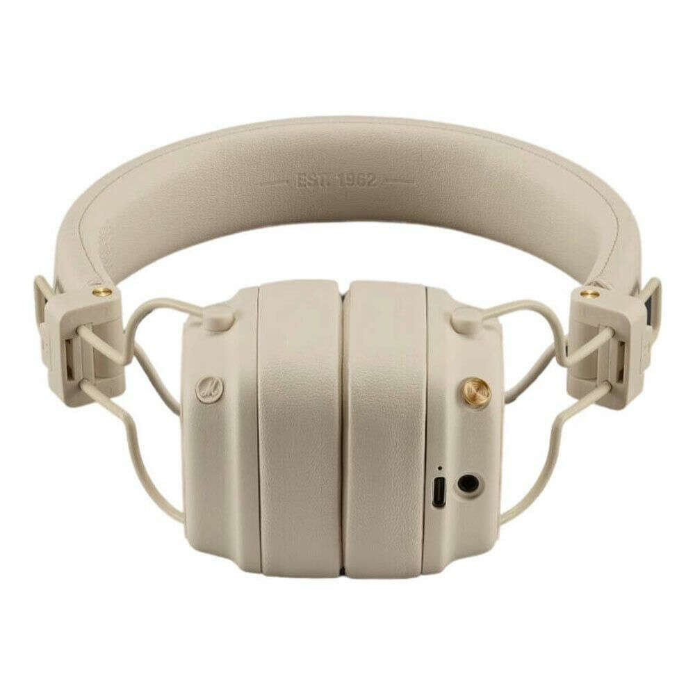 Marshall Major V Wireless on-ear headphones με 100+ ώρες playtime (Cream)