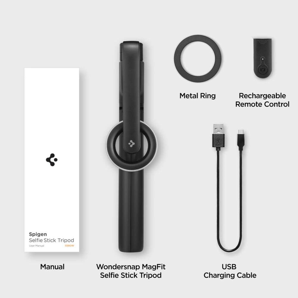 Spigen S580W Magsafe Selfie Stick Long Tripod Bluetooth για smartphone (Μαύρο)