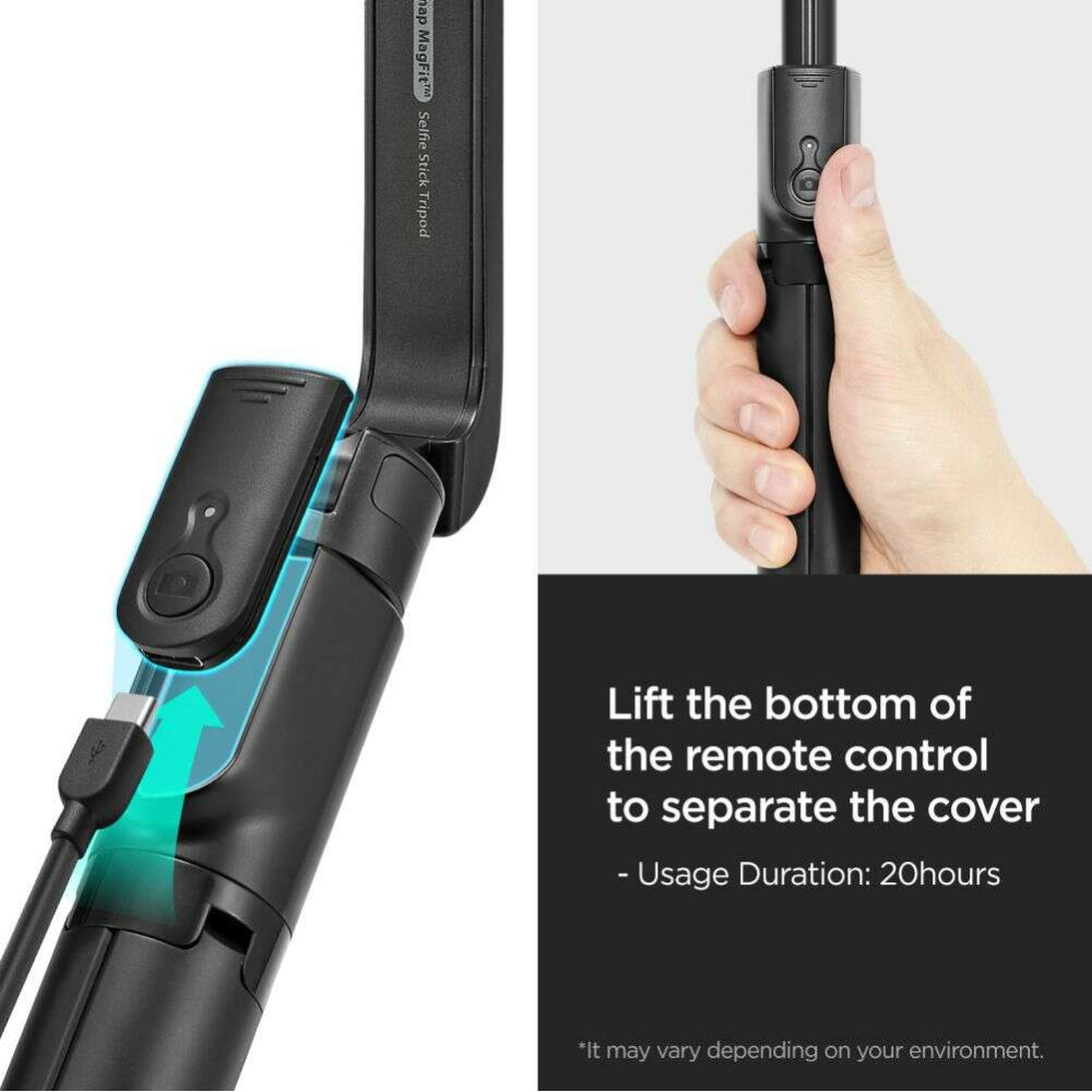Spigen S580W Magsafe Selfie Stick Long Tripod Bluetooth για smartphone (Μαύρο)