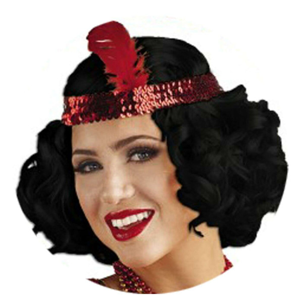 Αποκριάτικη Περούκα Καρέ Τσάρλεστον (Μαύρο)