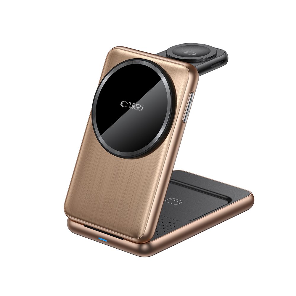 Tech-Protect QI15W-A42 3IN1Magnetic Magsafe Φορτιστής (Desert Gold)