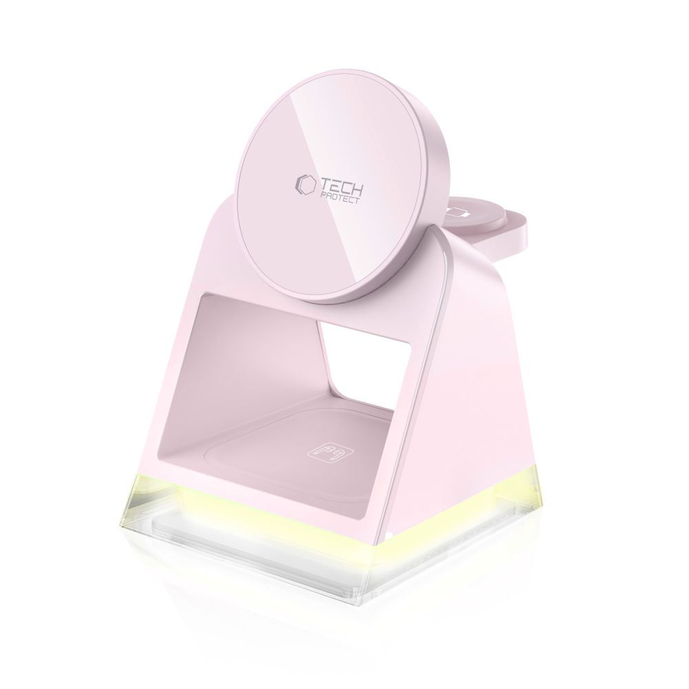 Tech-Protect QI15W-A43 3IN1Magnetic Magsafe Φορτιστής (Baby Pink)