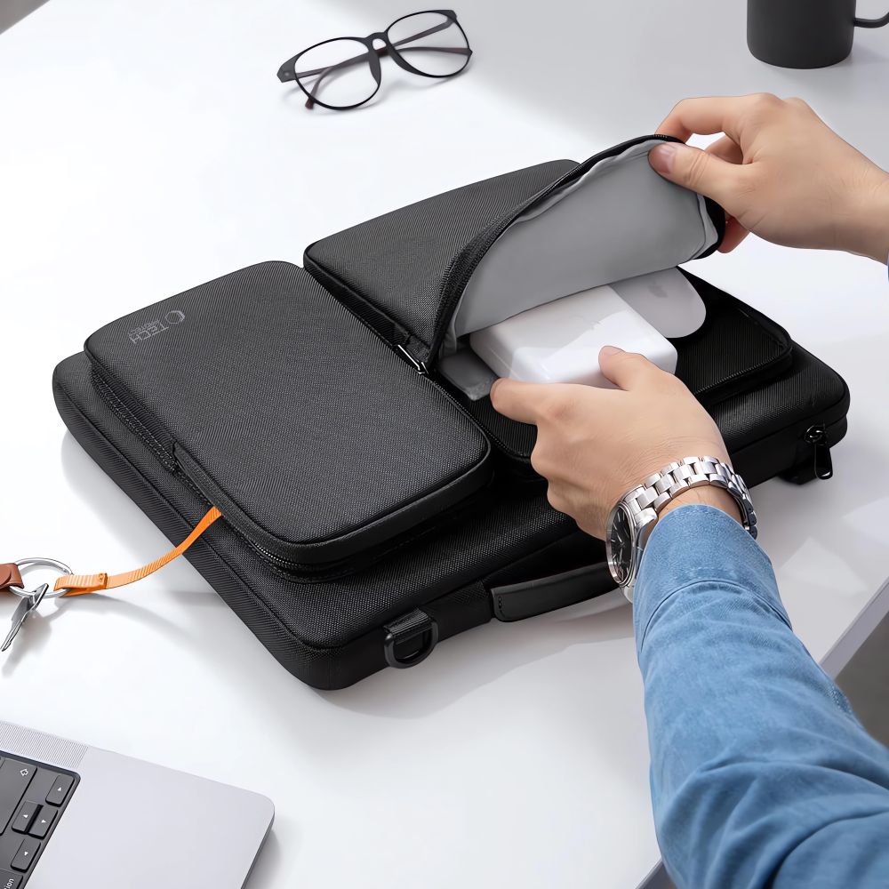 Tech-Protect DEFENDER Τσάντα Ώμου / Χειρός για Laptop 15-16" (Black)