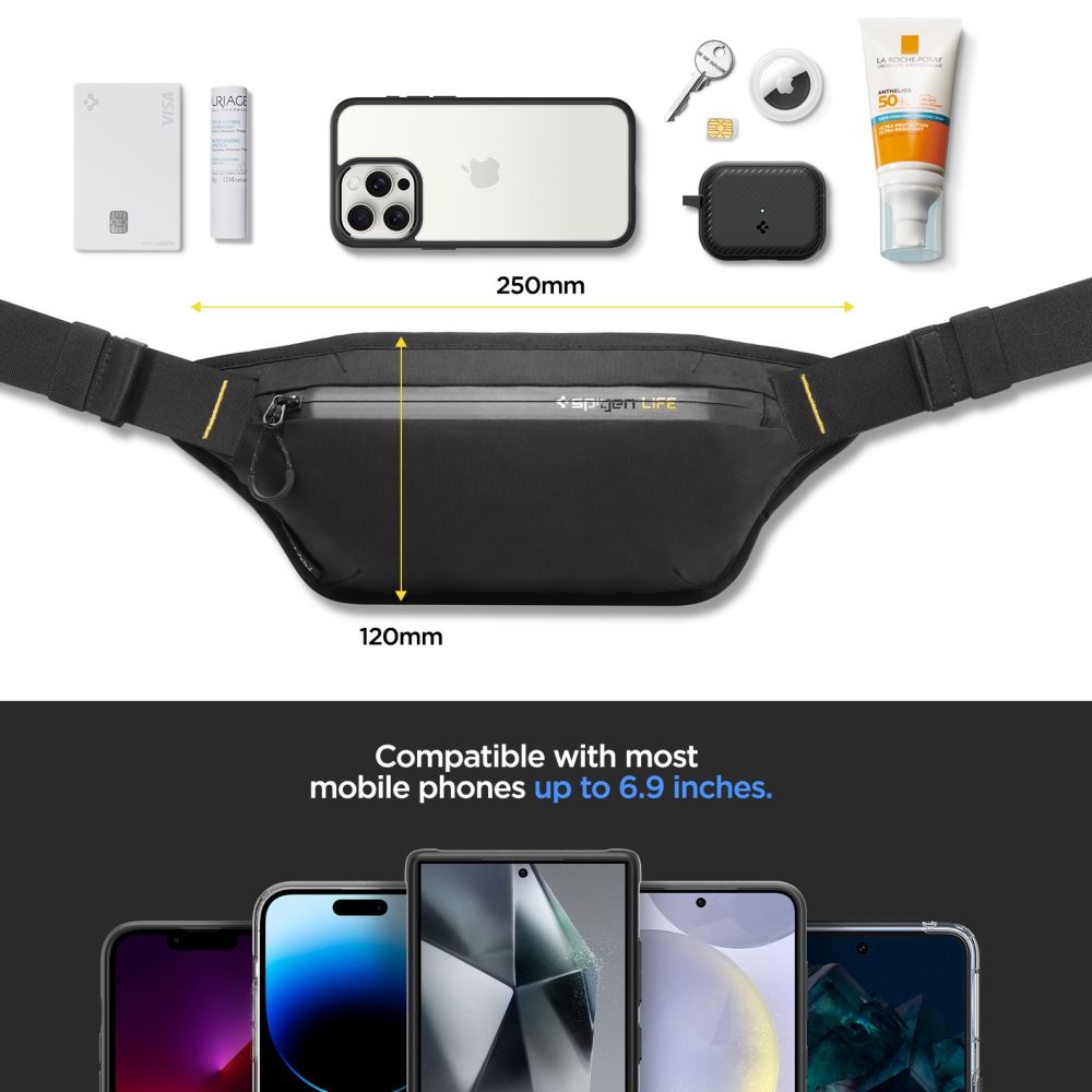 Spigen KD411 WAISTBAG Klasden Τσαντάκι Μέσης (Μαύρο)