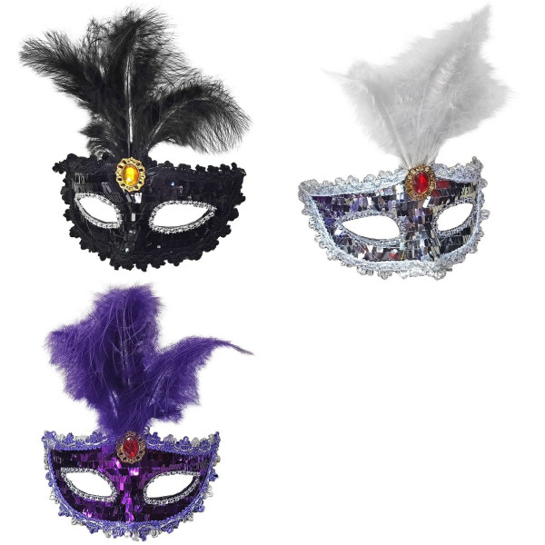 Μάσκα Ματιών Βενετσιάνικη με Φτερά και Πετράδι