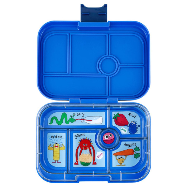 Yumbox Original Φαγητοδοχείο με 6 χωρίσματα (Surf Blue-Funny Monsters)