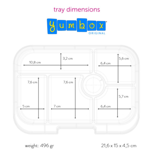 Yumbox Original Φαγητοδοχείο με 6 χωρίσματα (Surf Blue-Funny Monsters)