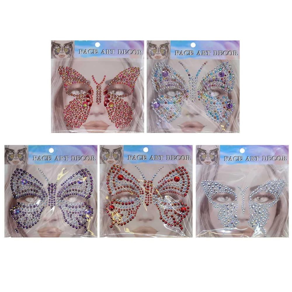 Αυτοκόλλητα Προσώπου Πεταλούδα Face Gems