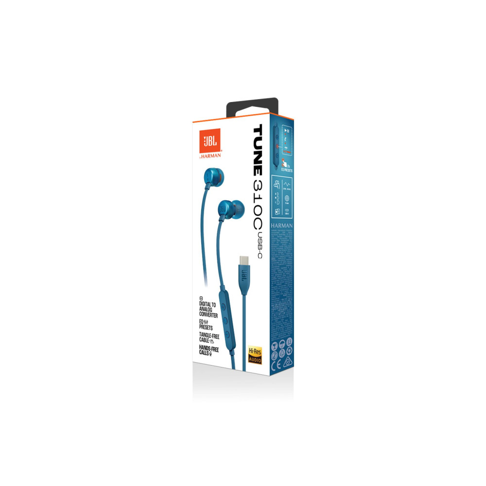 JBL Tune 310C, In-Ear Headphones (Μπλε)