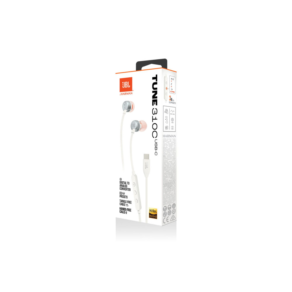 JBL Tune 310C, In-Ear Headphones (Λευκό)