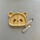 Nok Nok Οικολογικό Εκπαιδευτικό Πιάτο Bamboo με Αντιολισθητική Βάση (Panda)