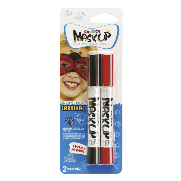 Carioca Maskup Βαφές Προσώπου Κόκκινο-Μαύρο (2 τμχ)