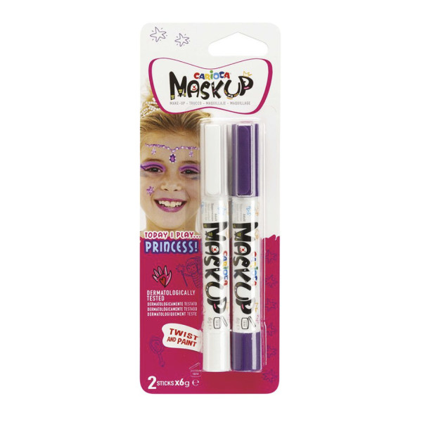 Carioca Maskup Βαφές Προσώπου Λευκό-Μωβ (2 τμχ)