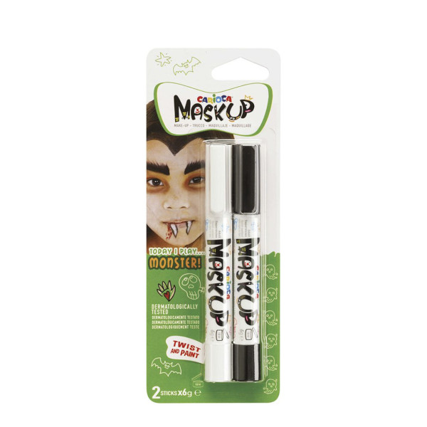 Carioca Maskup Βαφές Προσώπου Λευκό-Μαύρο (2 τμχ)