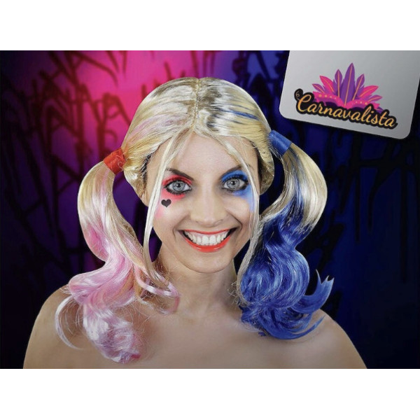 Περούκα Ξανθιά με 2 Χρωματιστές Κοτσίδες