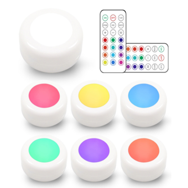 Entac Mini Φορητό Φωτάκι Νυκτός 0,45W RGB RC (6τμχ/σετ)