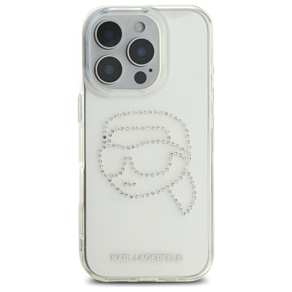 Karl Lagerfeld KLHCP16LHKHDCELT Θήκη Backcover για Apple iPhone 16 Pro (IML Rhinestones K Head) (Διάφανο)