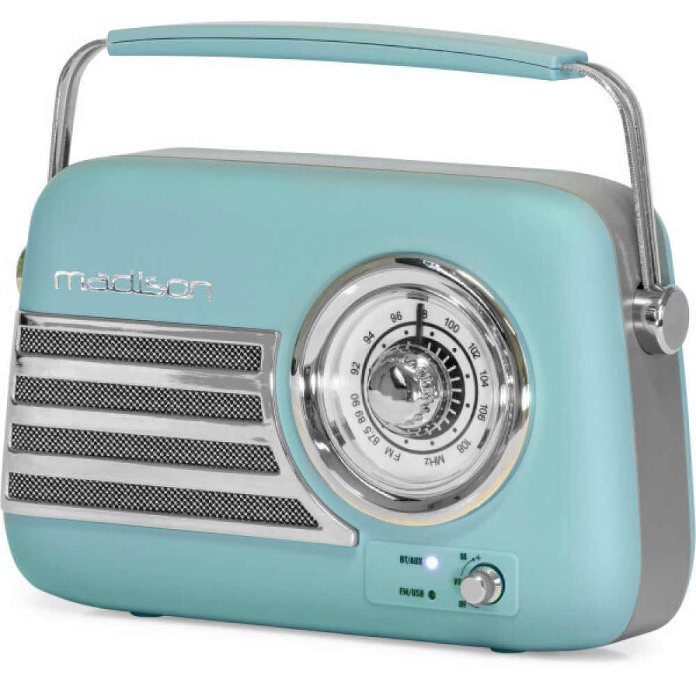 Φορητό ραδιόφωνο Retro με Bluetooth, USB & FM 30W - Madison Freesound VR40 (Μπλε)