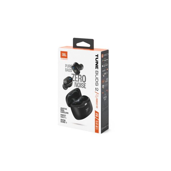 JBL Tune Buds 2, True Wireless In-Ear Headphones, ANC, Spatial, IP54 (Μαύρο)