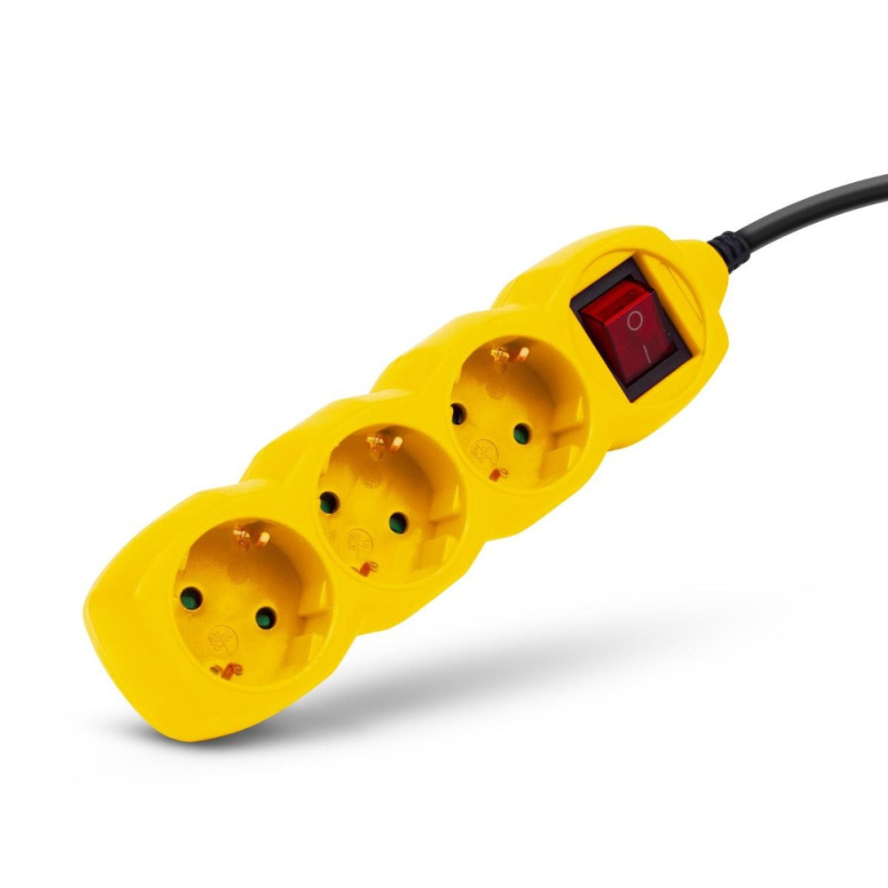 Entac Πολύπριζο 3 Θέσεων Με Διακόπτη 3x1.0mm 1.5m (Κίτρινο)