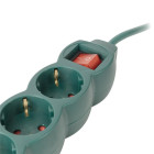Entac Πολύπριζο 3 Θέσεων Με Διακόπτη 3x1.0mm 1.5m (Πράσινο)