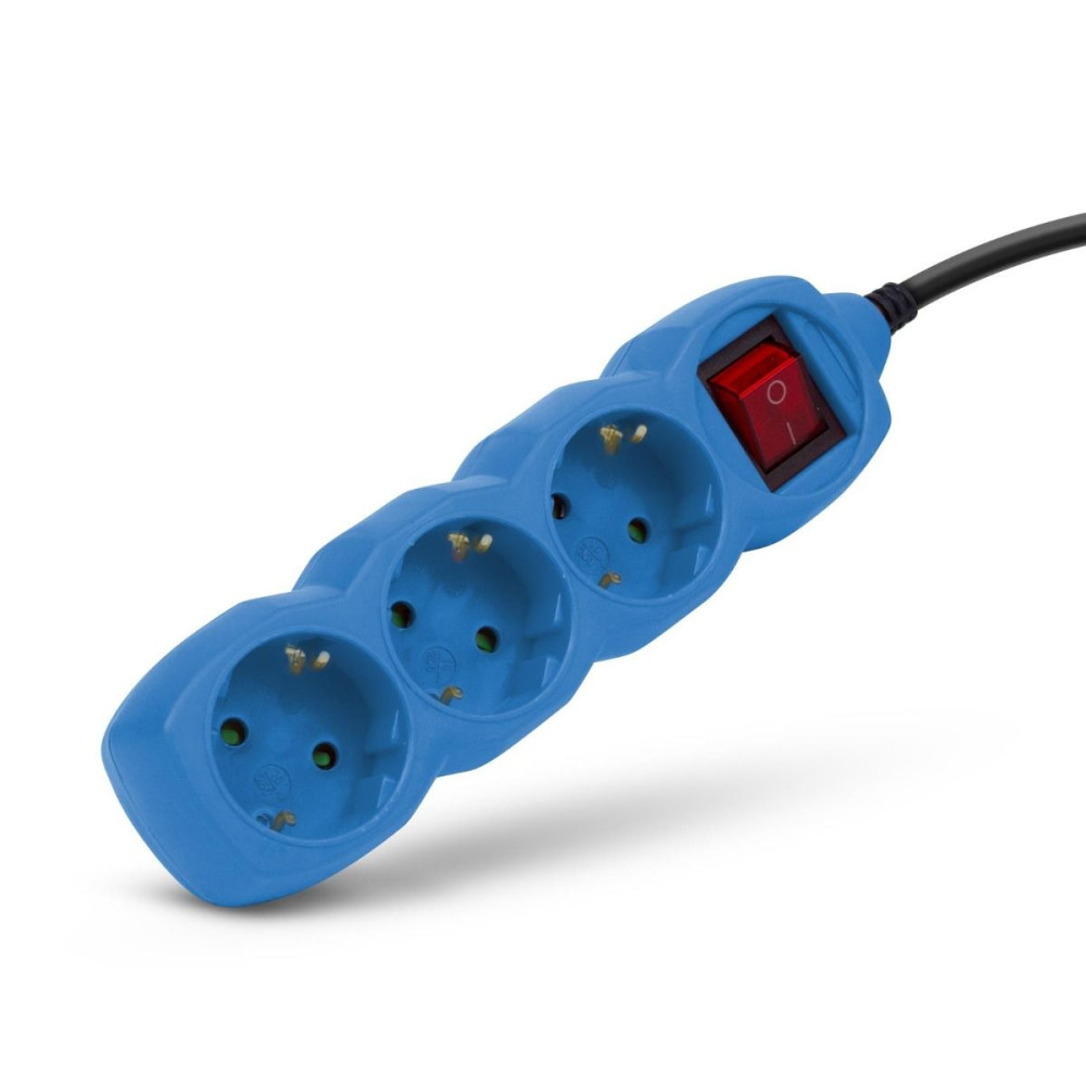 Entac Πολύπριζο 3 Θέσεων Με Διακόπτη 3x1.0mm 1.5m (Μπλε)