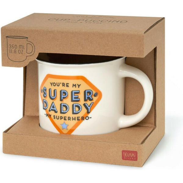 Legami Κούπα "Super Daddy" Porcelain Mug - Cup-Puccino 350 ml (Λευκό)