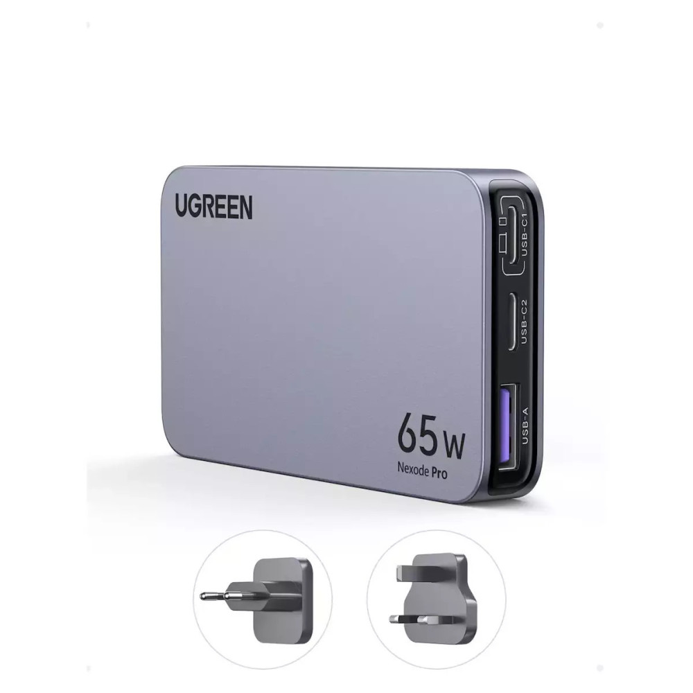 Ugreen X753/25356 φορτιστής 2xUSB-C + 1xUSB-A GaN 65W (Gray)