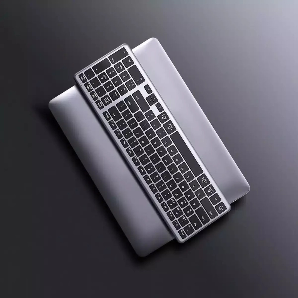 UGreen KU005/15258 Ασύρματο Ultra Slim Πληκτρολόγιο 2.4 GHz+BT (Silver)