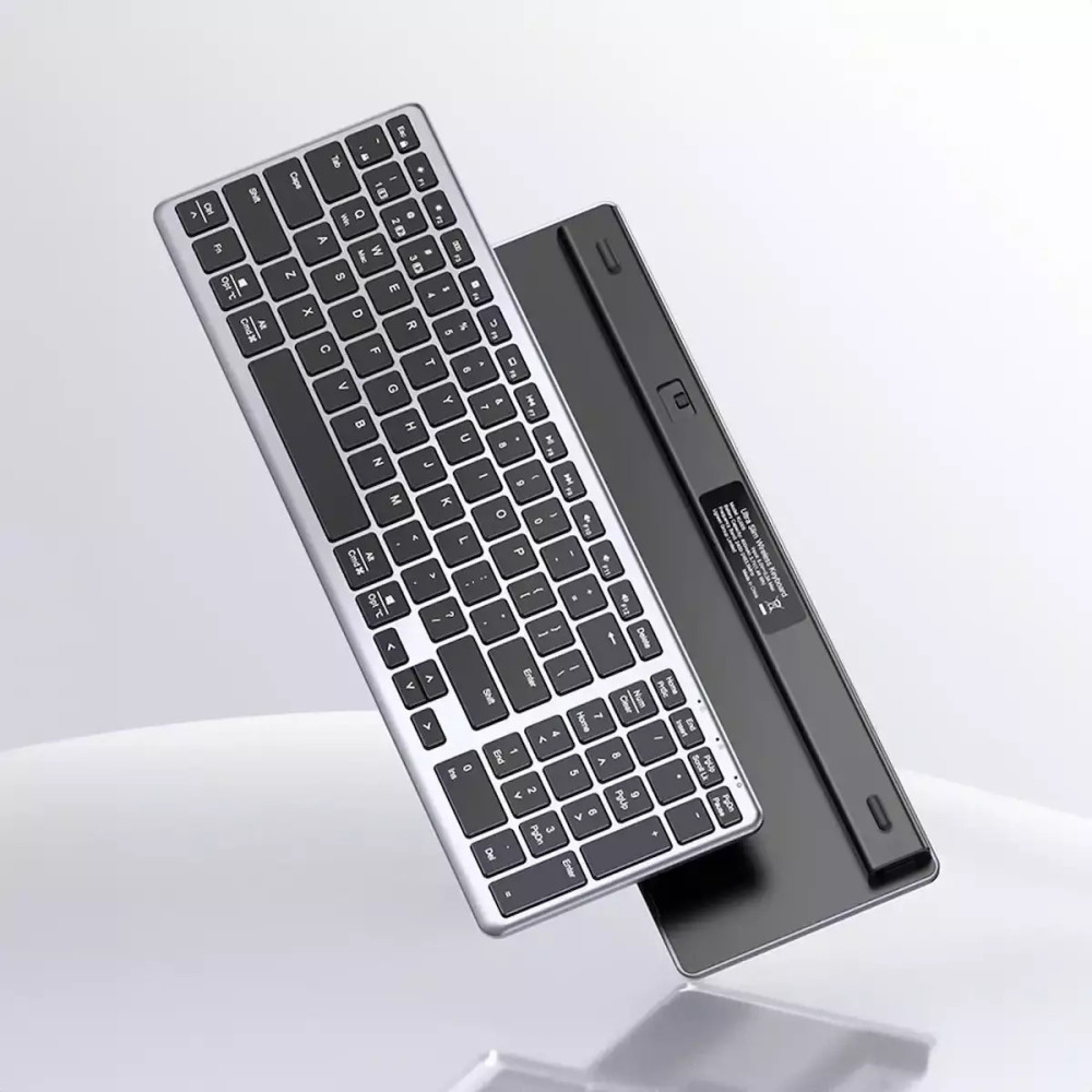 UGreen KU005/15258 Ασύρματο Ultra Slim Πληκτρολόγιο 2.4 GHz+BT (Silver)