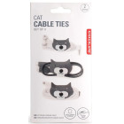 Kikkerland Σετ από 3 Cat Cable Ties - Γάτα