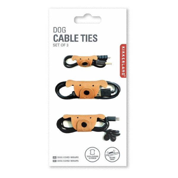 Kikkerland Σετ από 3 Dog Cable Ties - Σκύλος