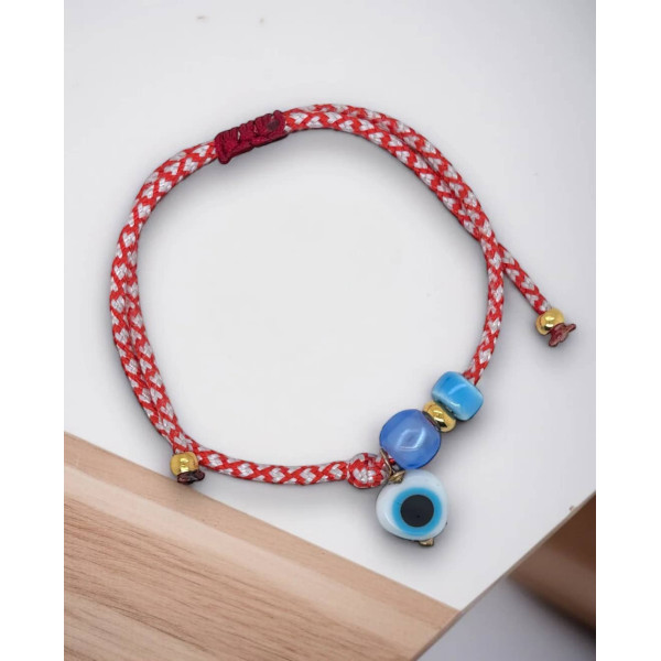 LifeLikes Βραχιόλι Μαρτάκι μπλε κρεμαστό μάτι