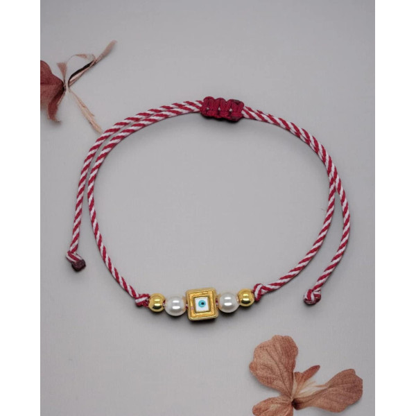 LifeLikes Βραχιόλι Μαρτάκι μάτι με πέρλα