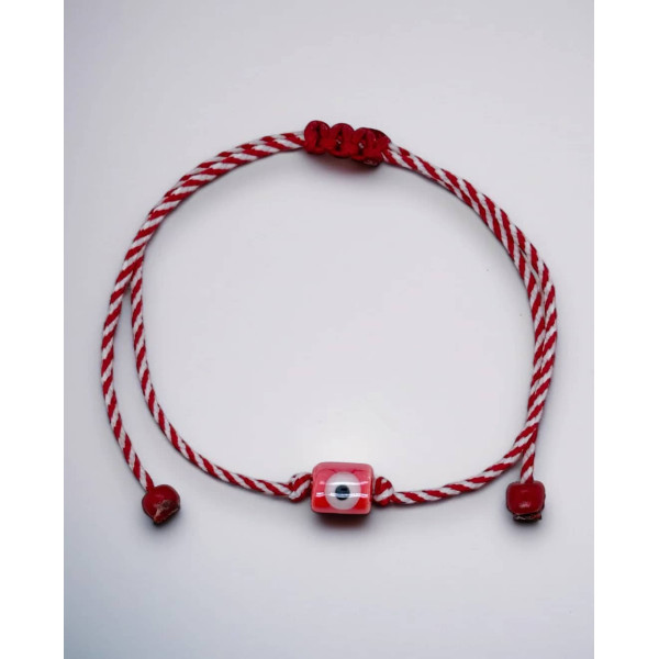 LifeLikes Βραχιόλι Μαρτάκι κεραμικό Mάτι κόκκινο