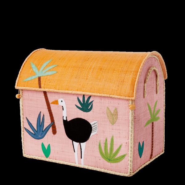 RICE Κουτί Παιχνιδιών Μεσαίο Ζώα της Ζούγκλας (Ροζ-Πολύχρωμο) 