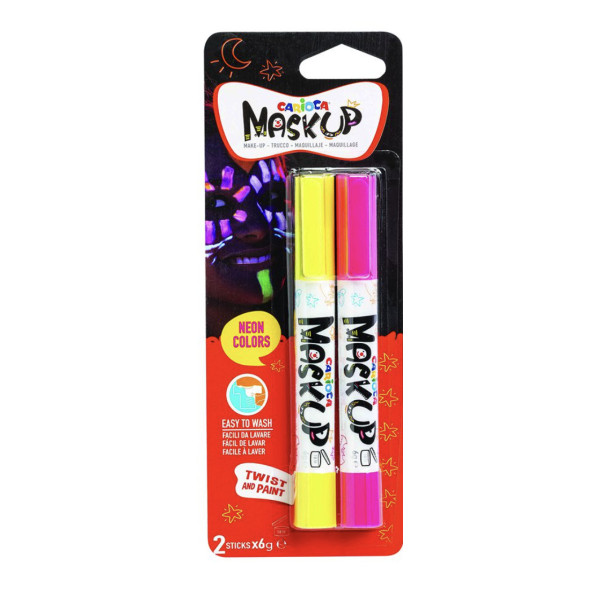 Carioca Maskup Βαφές Προσώπου Neon Ροζ - Κίτρινο (2 τμχ)