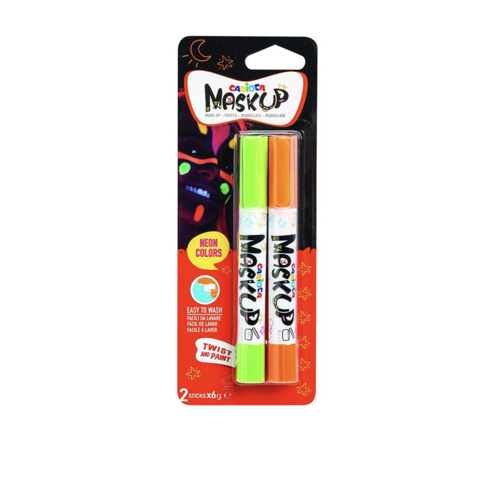Carioca Maskup Βαφές Προσώπου Neon Πορτοκαλί - Πράσινο (2 τμχ)