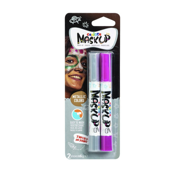 Carioca Maskup Βαφές Προσώπου Metallic Μωβ - Ασημί (2 τμχ)