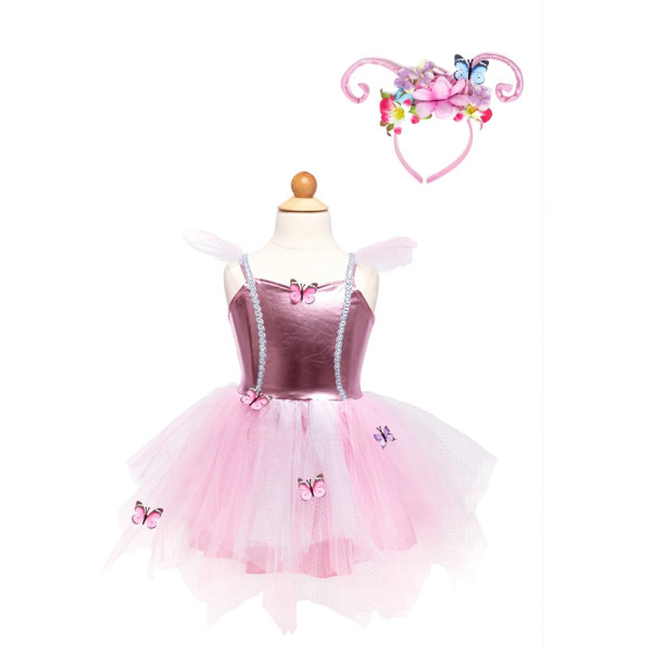 Great Pretenders Ροζ Στολή με Στέκα Μαλλιών "Πεταλούδα του Δάσους" 4-6 Ετών