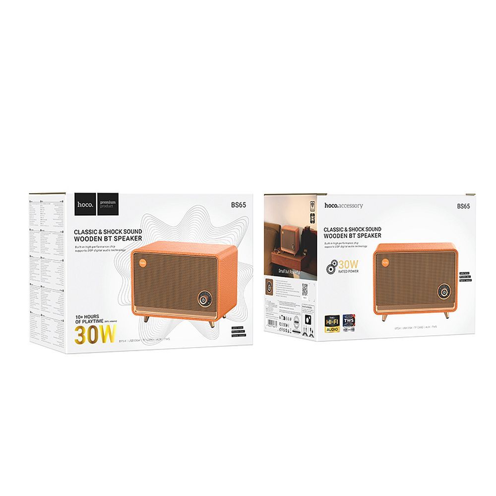 Hoco BS65 Bluetooth ηχείο Retro style (Orange)