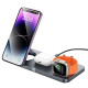 Hoco CQ22 Folding 3in1 Magsafe Φορτιστής 3A 15W (Metal Gray)