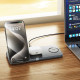 Hoco CQ22 Folding 3in1 Magsafe Φορτιστής 3A 15W (Metal Gray)