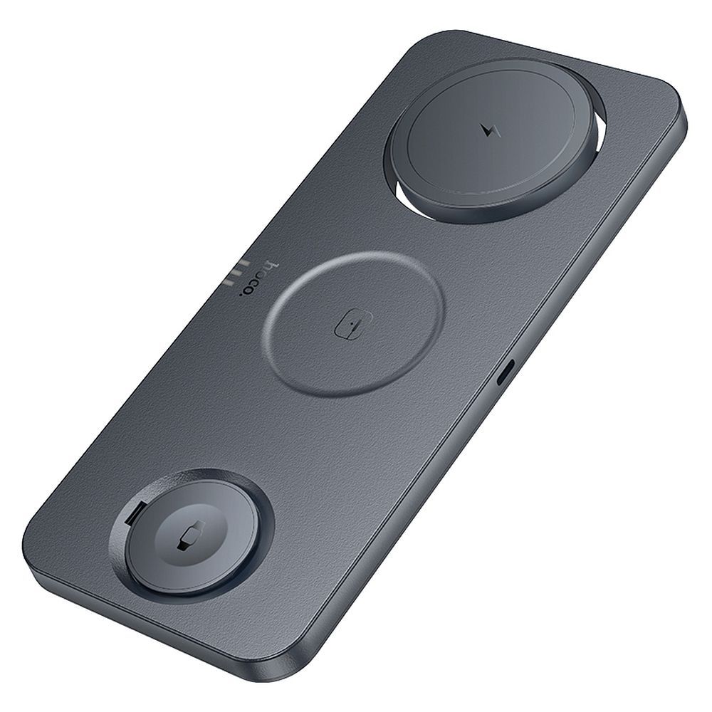 Hoco CQ22 Folding 3in1 Magsafe Φορτιστής 3A 15W (Metal Gray)