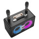 Hoco HA8 Karaoke Dual-Mic LED Φορητό Ηχείο Bluetooth με 2 μικρόφωνα (Μαύρο) 