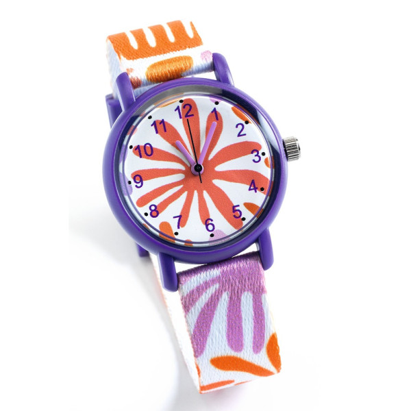 Djeco Παιδικό Ρολόι Χειρός "Φύλλα" διάμετρος 3εκ.